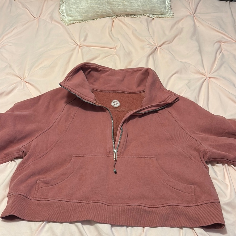 lululemon athletica Pink Cropped Sweatshirt (Scuba half zip Cropped)